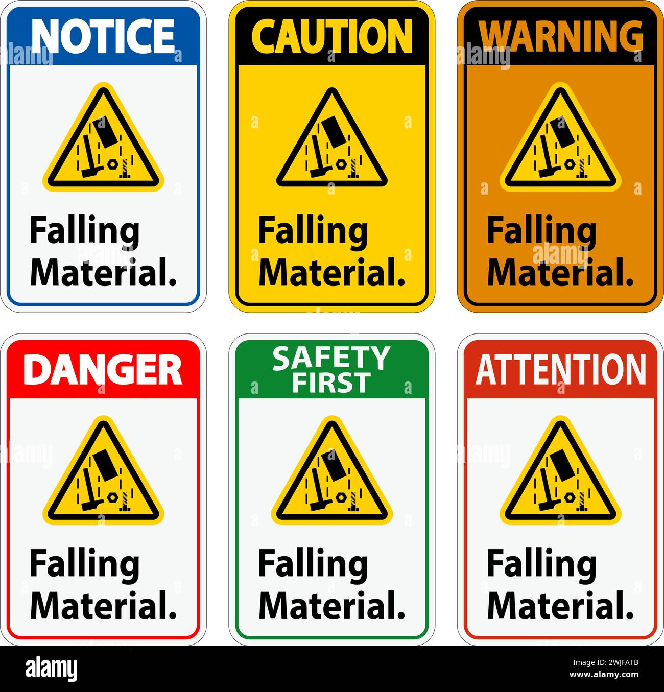 Caution Sign, Falling Material Stock Vector
