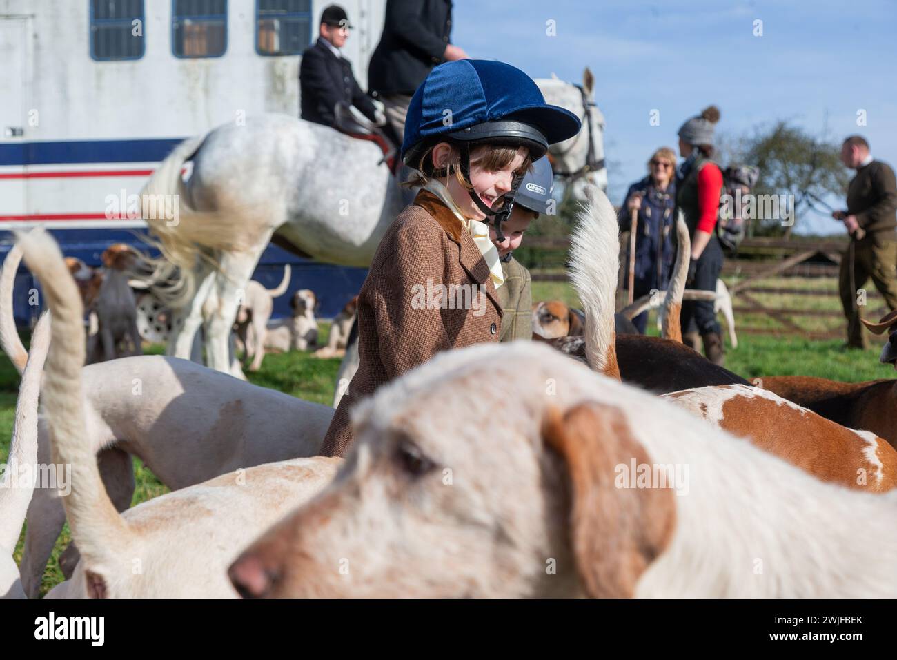 Arley, Worcestershire, UK. 15th Feb, 2024. Four year old Myla Mills and