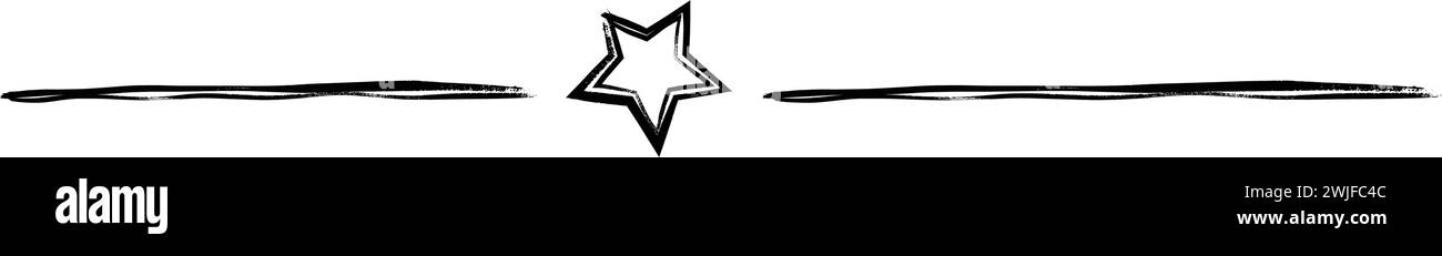 Star frame divider border horizontal line vector shape icon for ...