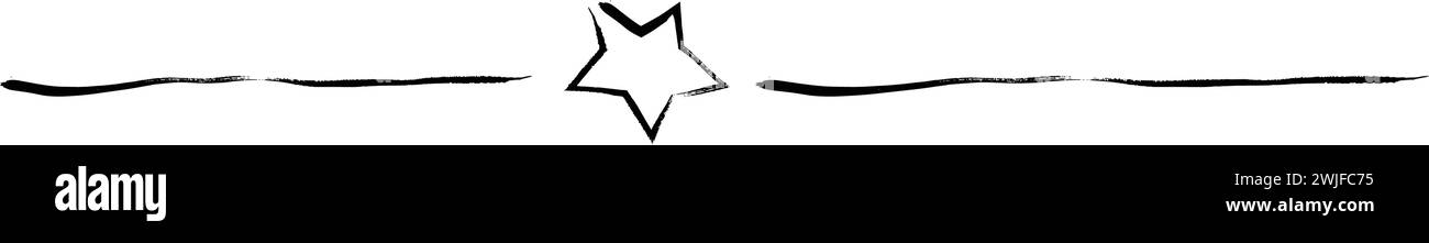 Star frame divider border horizontal line vector shape icon for ...