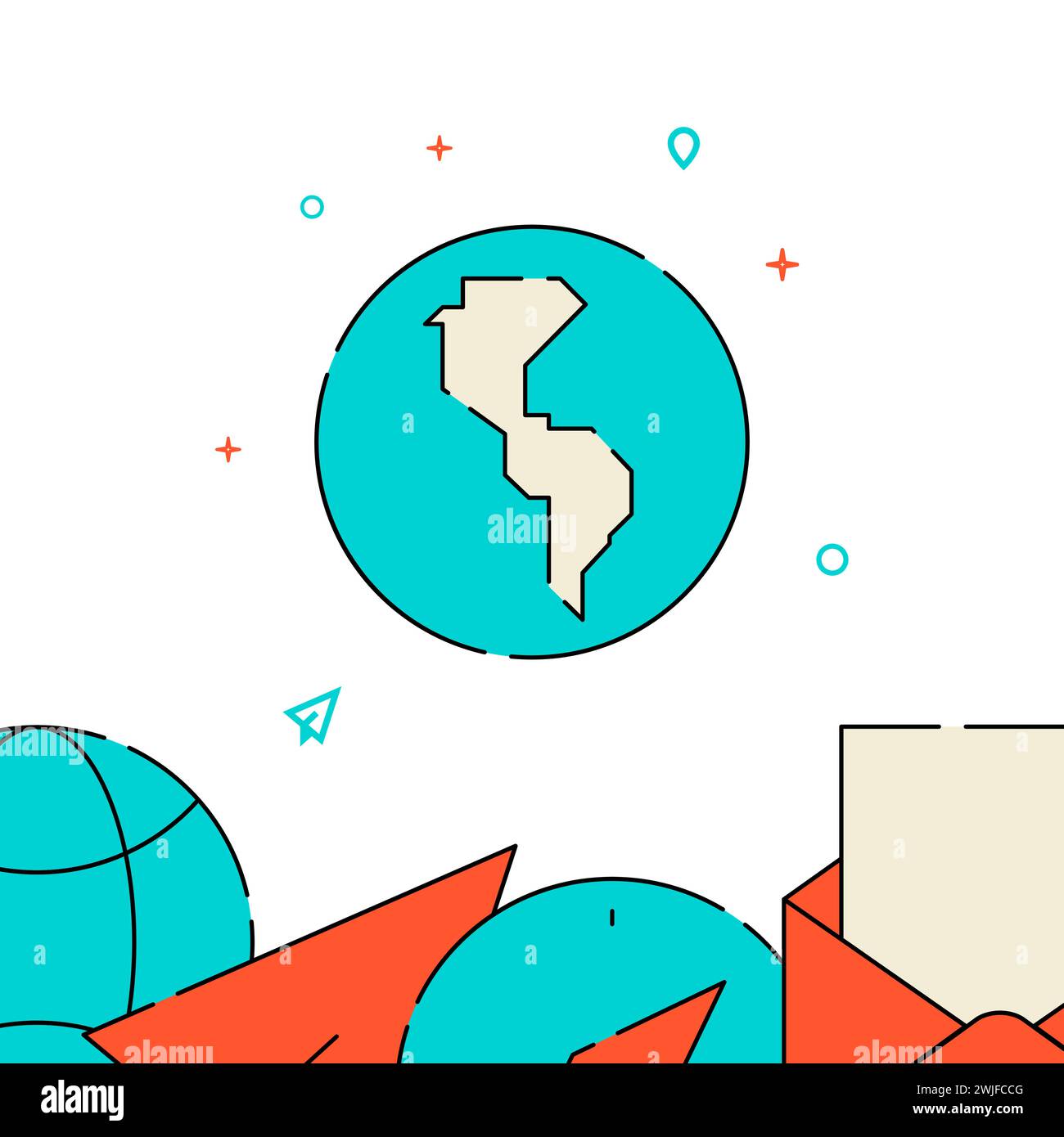 Planet Earth, continents filled line vector icon, simple illustration ...