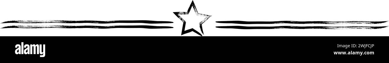 Star frame divider border horizontal line vector shape icon for ...