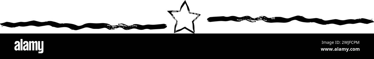 Star frame divider border horizontal line vector shape icon for ...