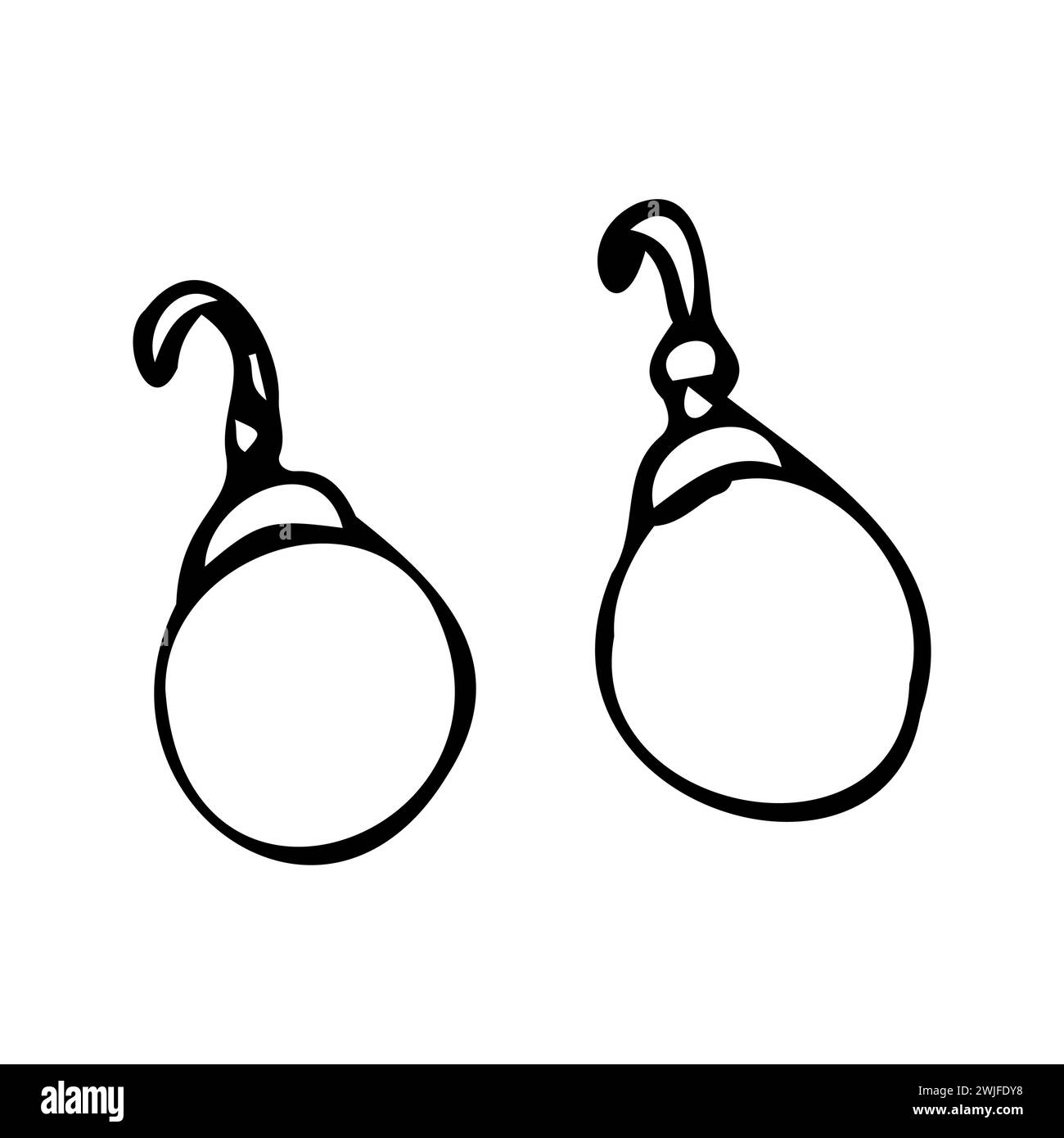 Hand drawn pearl earrings doodle vector illustration. Can used for beauty banner for jewellery business.  Stock Vector