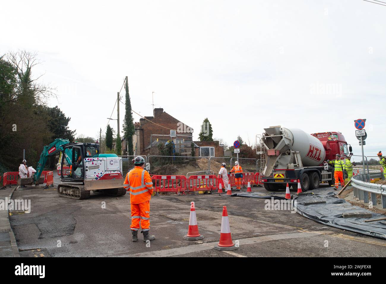 Wendover, UK. 15th February, 2024. HS2 have temporarily closed