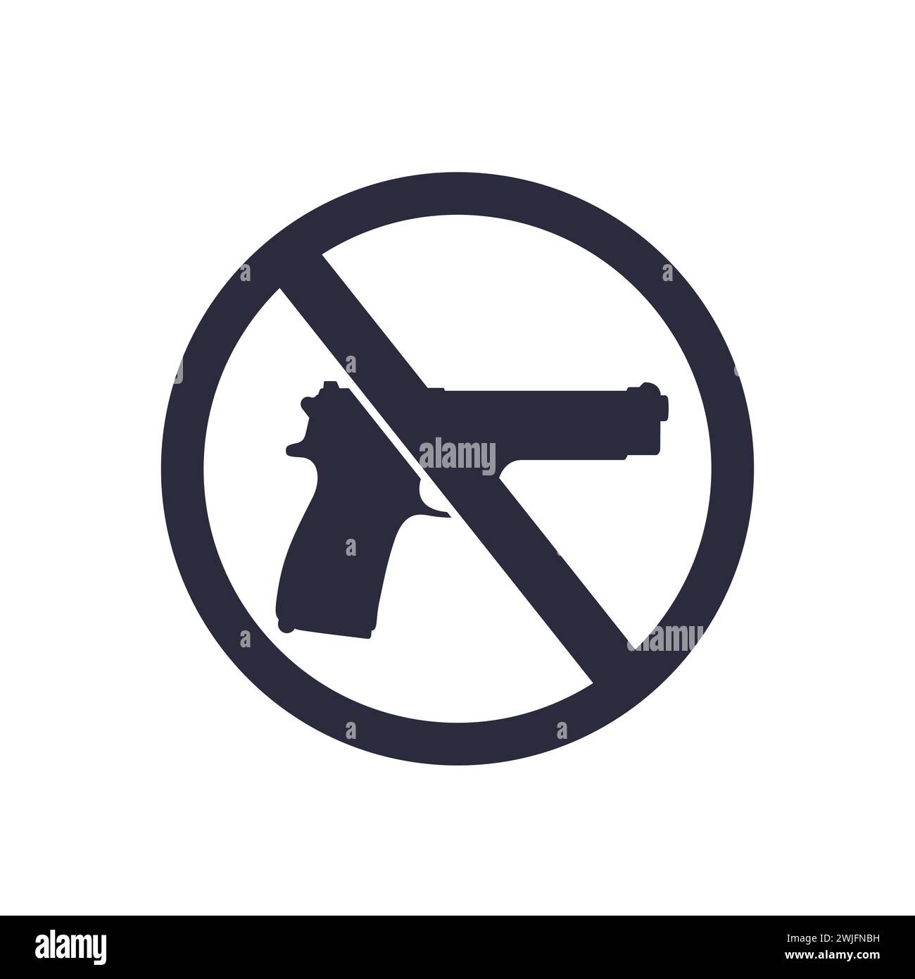 no guns sign with a pistol, no weapons vector Stock Vector