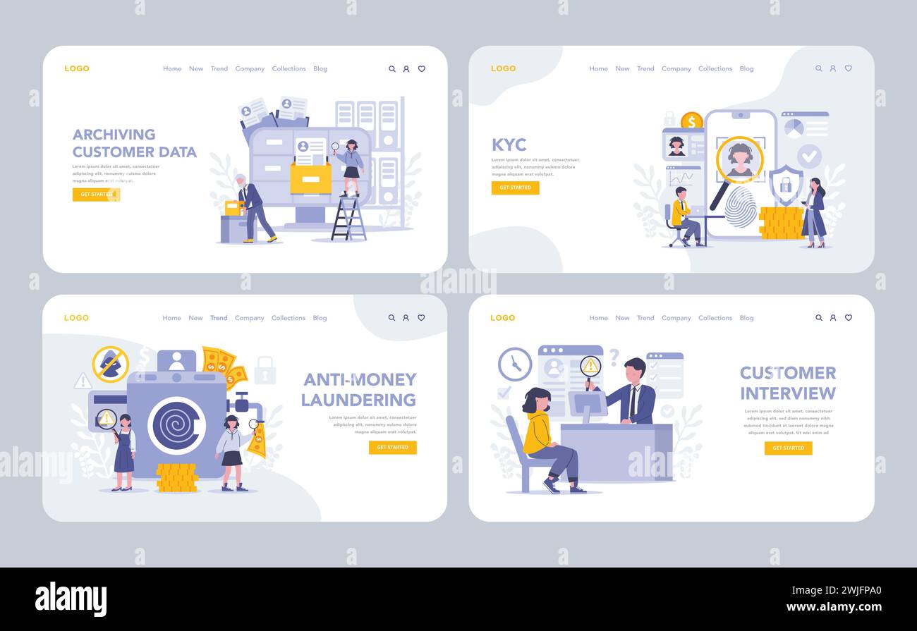 KYC web or landing page set. Essential procedures for customer data ...