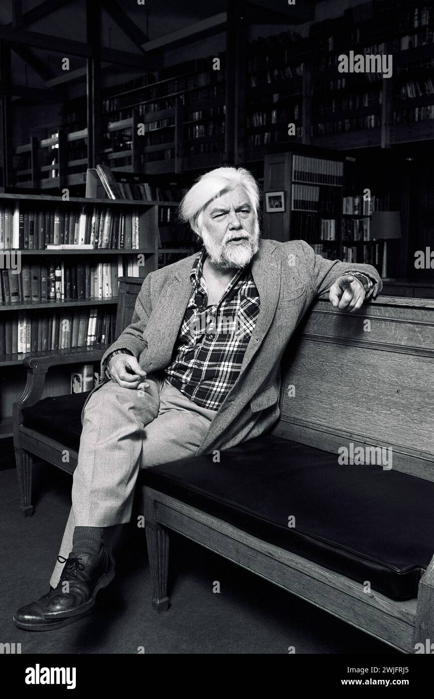 Poet John Silkin at Wycliffe College in 1988 Stock Photo Alamy