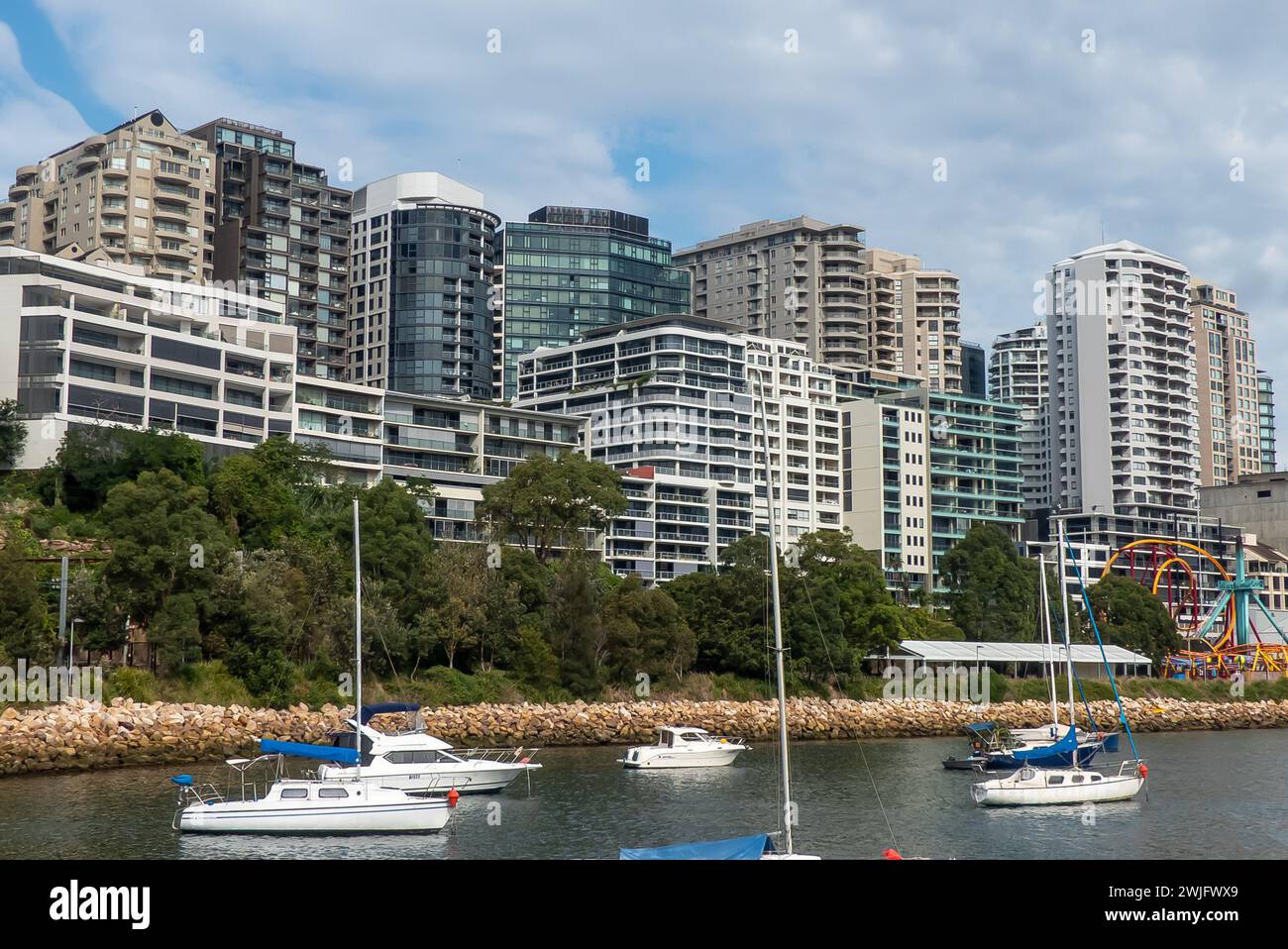 Sydney in Australia: Lavender Bay and North Sydney skyline Stock Photo