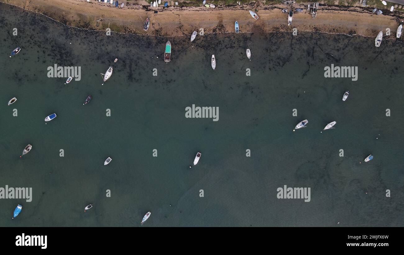 Drone shot beach water boats hi-res stock photography and images - Alamy