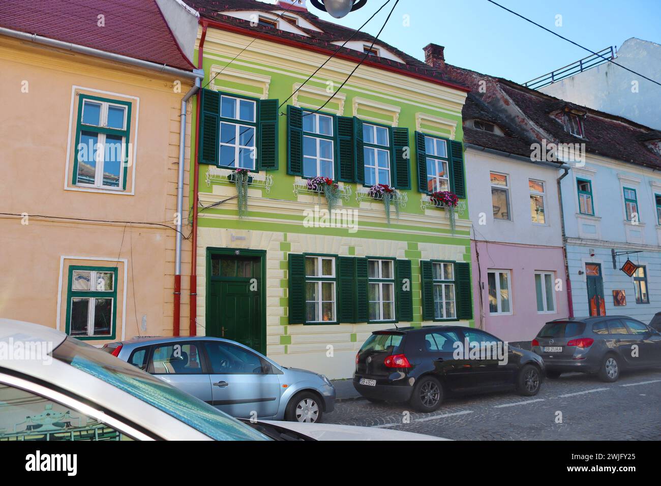 Sibiu, Romania - October 14, 2023: Old street Stock Photo