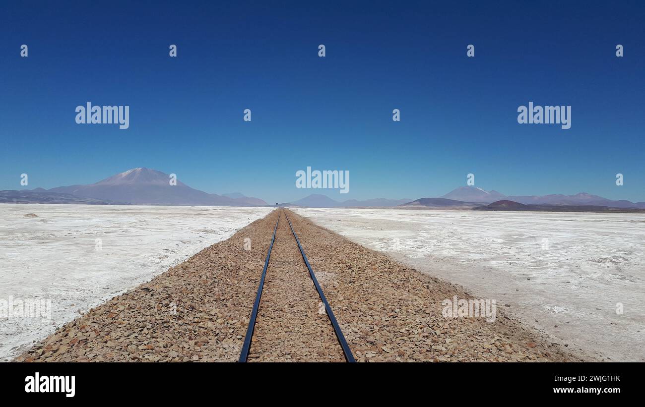 The Chiguana Salt Flat near Uyuni Stock Photo