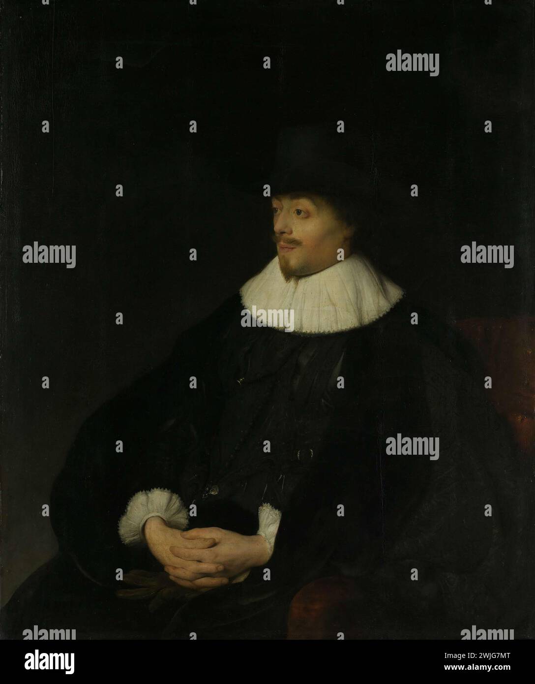 Portrait of Constantijn Huygens, Jan Lievens, c. 1628 - c. 1629 Stock Photo