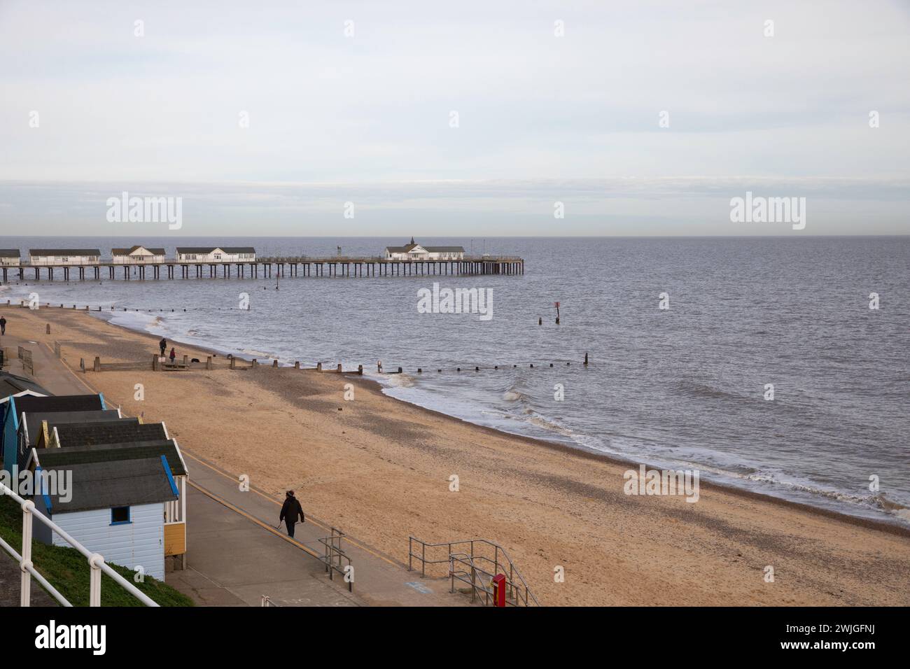 Southwold,Suffolk,15th February 2024,After recent heavy rain and cold weather it was a barmy 15C in Southwold, Suffolk, the forecast is for partly cloudy skies for the next few days. Typically its an average of 7C at this time of the year.Credit:Keith Larby/Alamy Live News Stock Photo