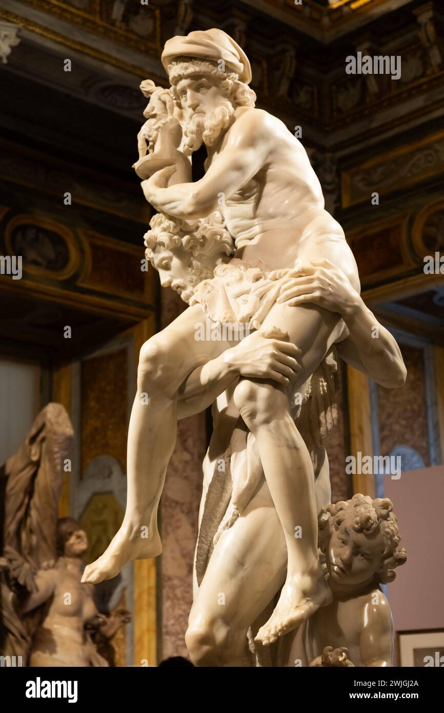 Rome, Italy - 28 December 2023: Galleria Borghese museum - Aeneas ...