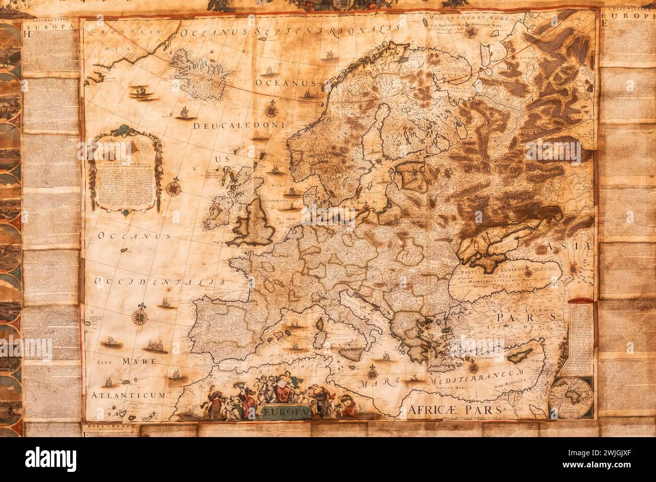 Genova, Italy - 8 August 2023: Spinola Palace. Authentic antique map ...