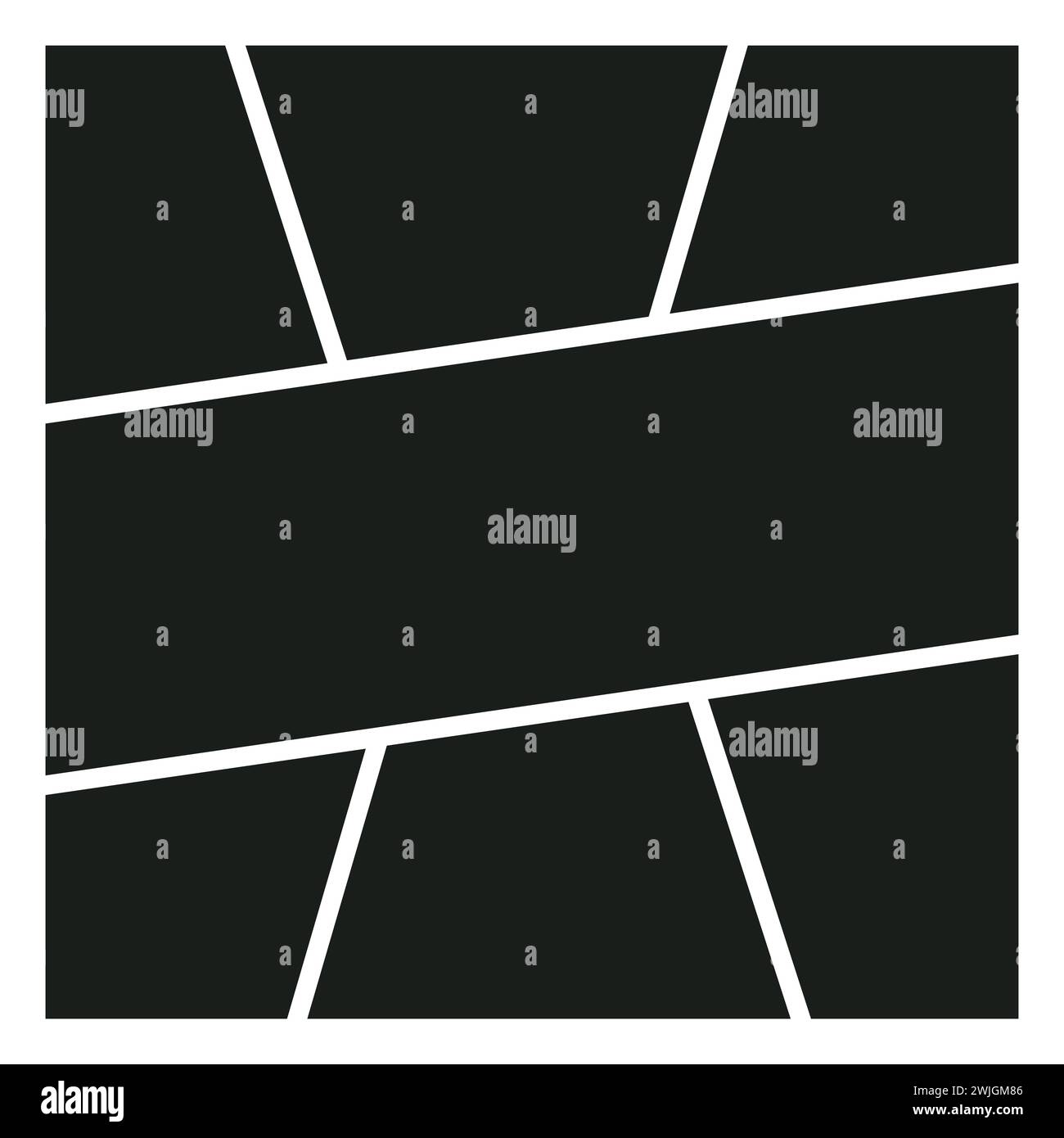 Photo Collage Frame Vector Icon Illustration Manga Panel Collage frames