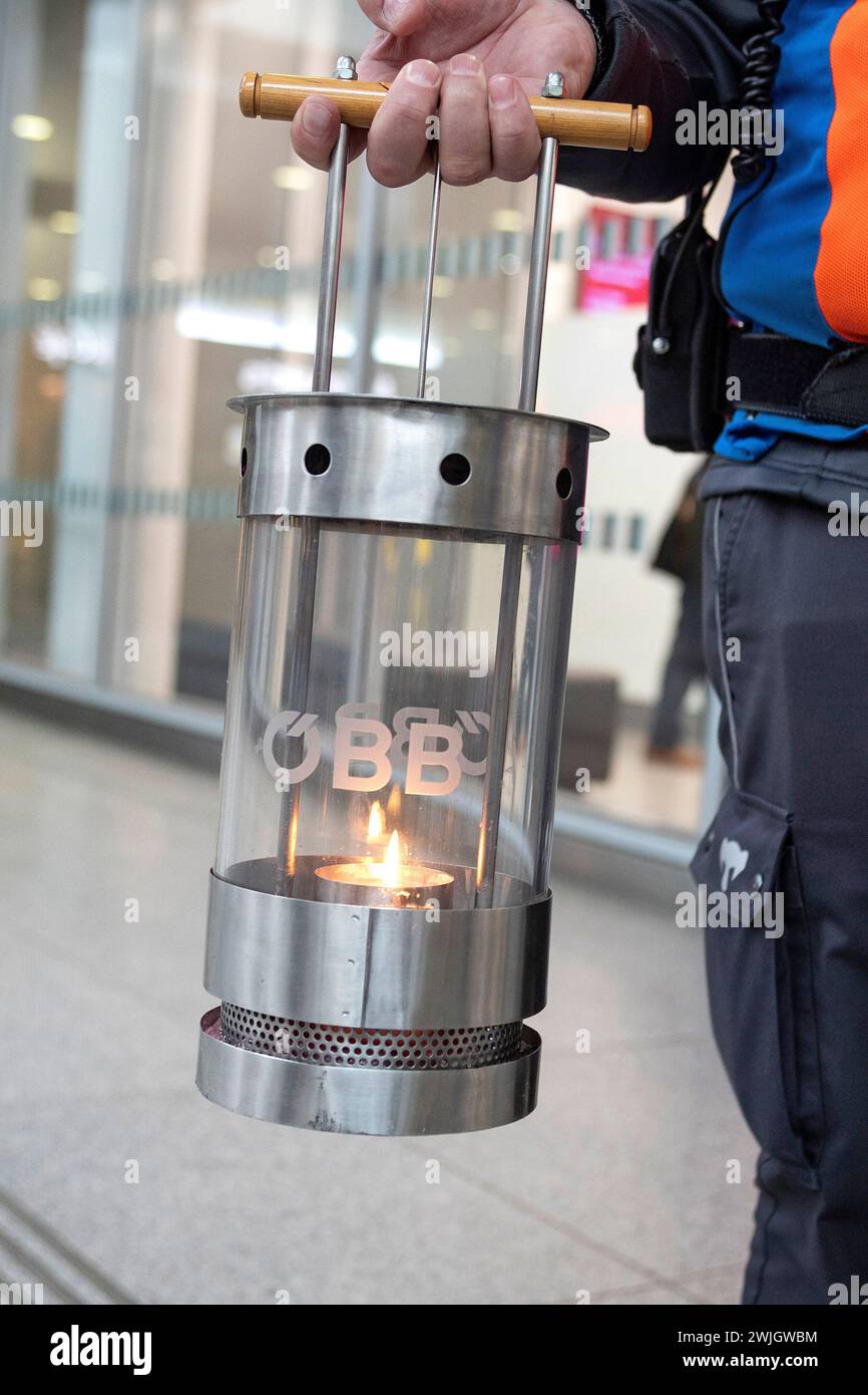 Peacelight At The Train Station, Austria Stock Photo