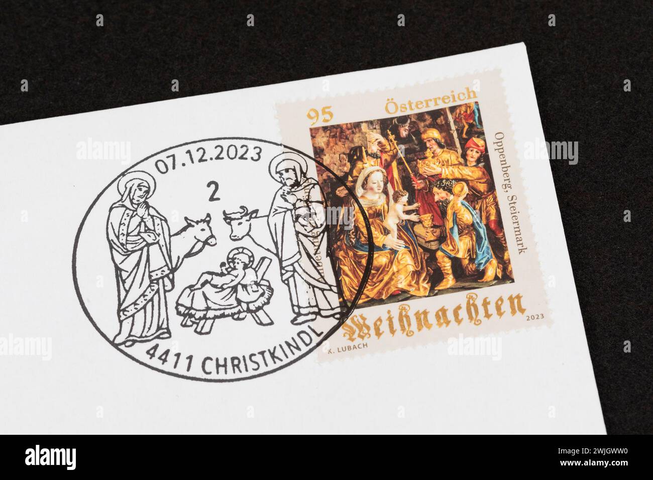 Christmas Stamp With Christmas Stamp 2023 Stock Photo