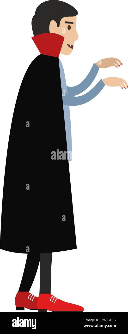 Man wearing creepy vampire Halloween costume vector icon isolated on ...