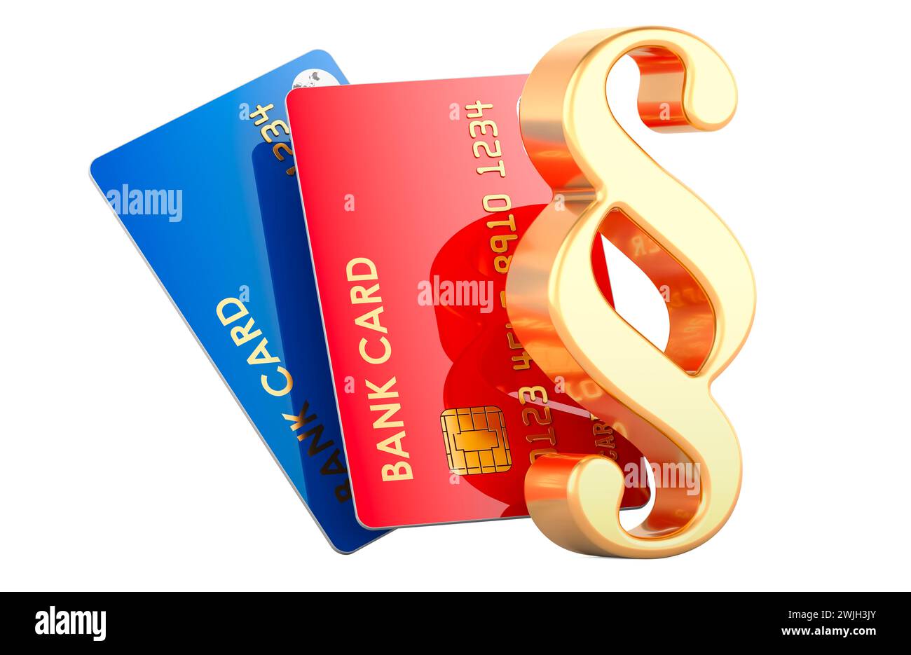 Credit Bank Cards with section symbol, 3D rendering Stock Photo - Alamy