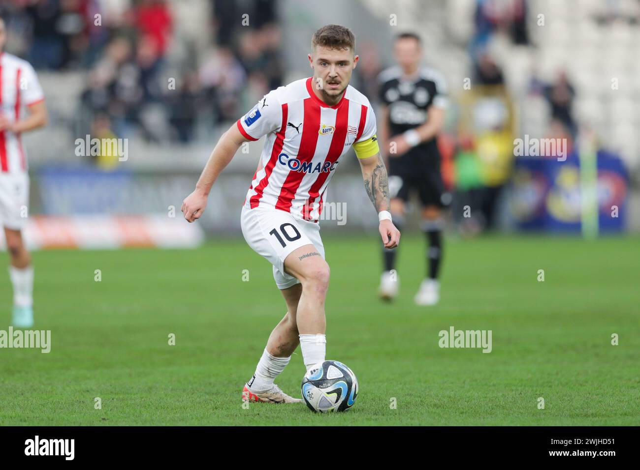 Michal Rakoczy of Cracovia seen in action during Polish PKO Ekstraklasa ...