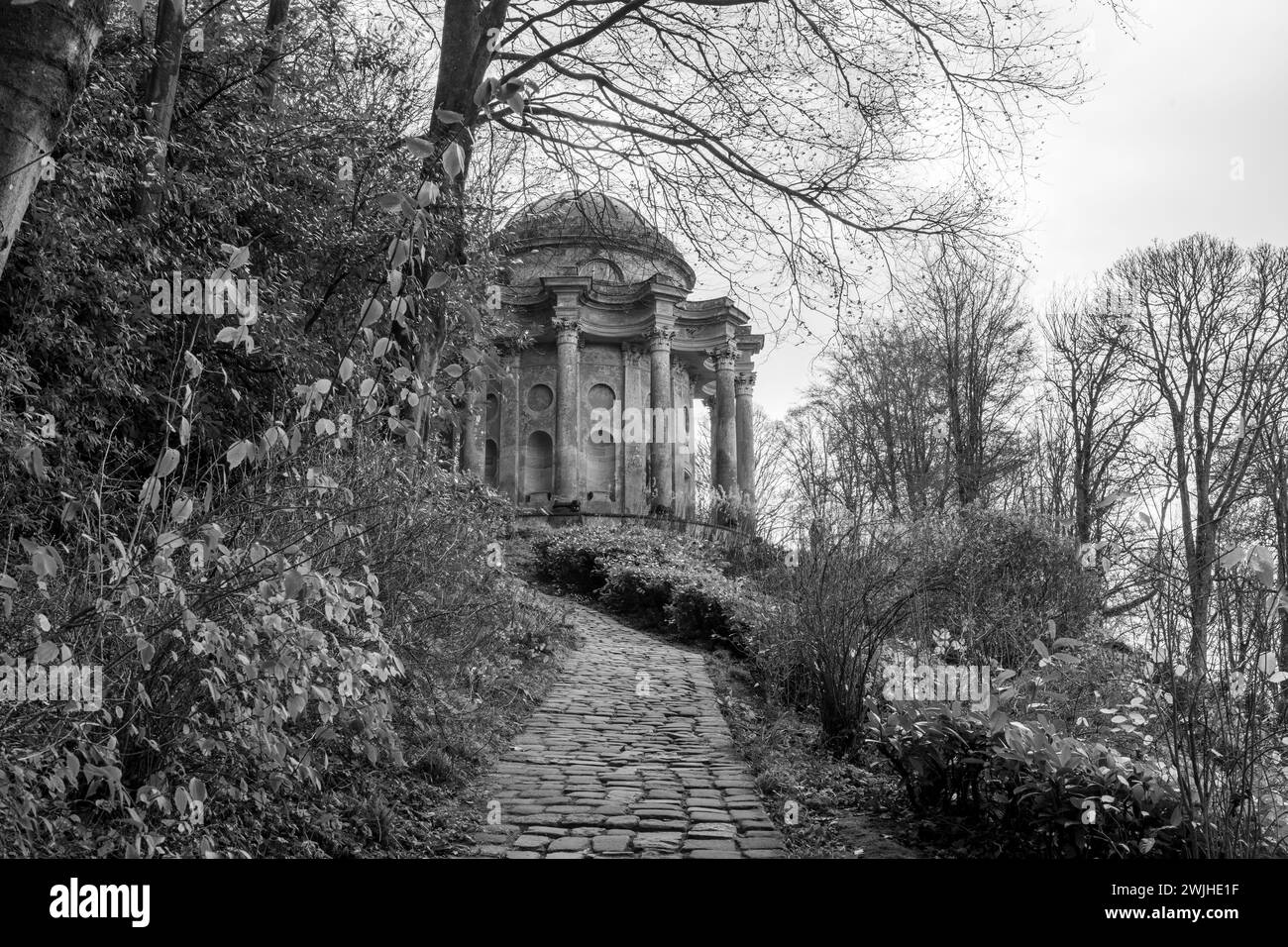 Photo of the Temple Of Apollo in Stourhead Gardens. Stock Photo