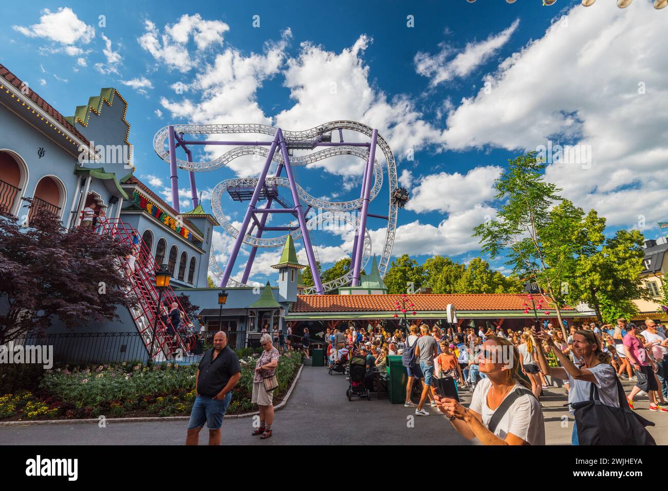 Stockholm, Sweden July 04 2018 Amusement park ride Insane at Gr?na Lund Stock Photo Alamy