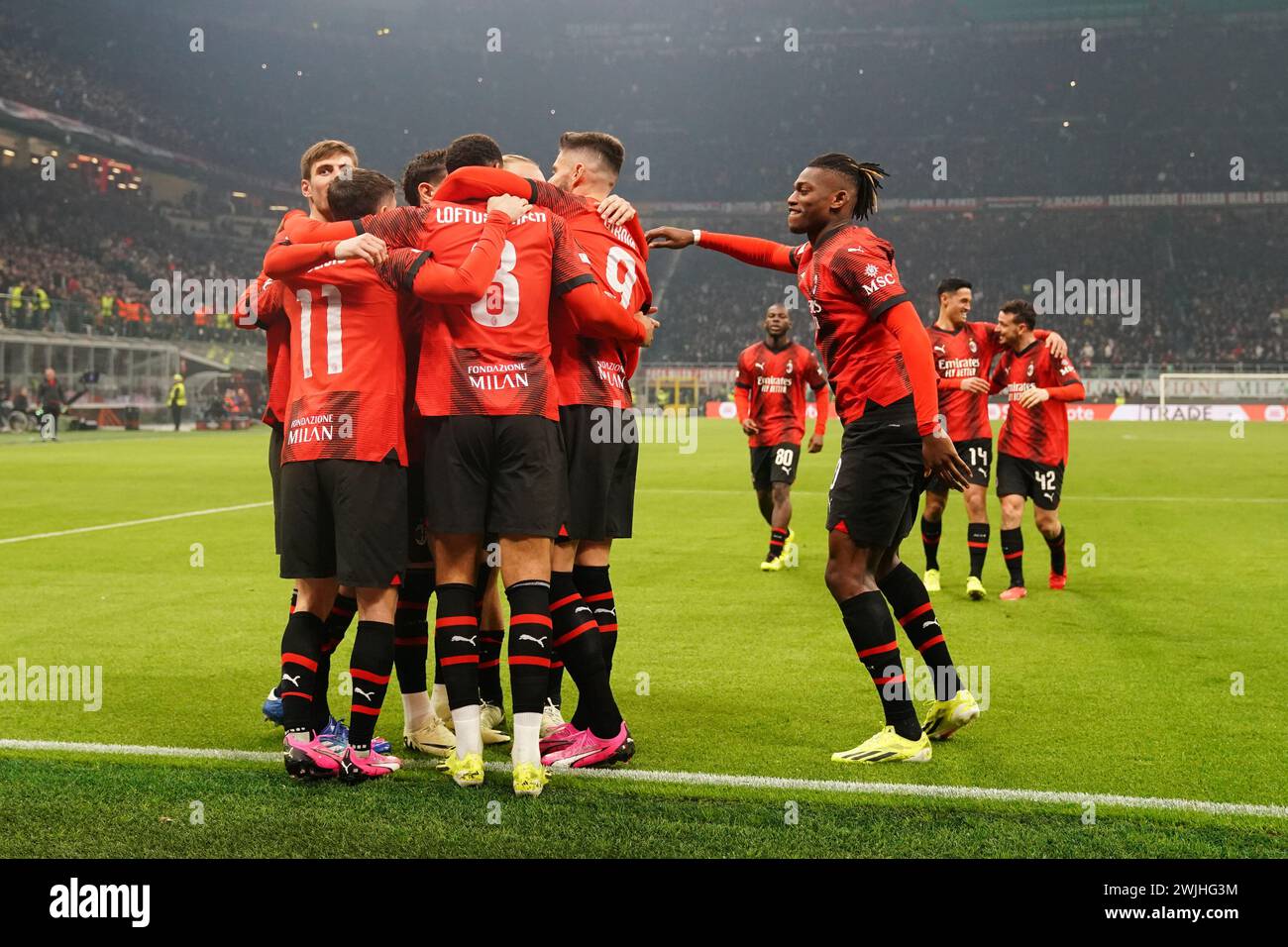 Milan Rennes Milano, Italia. 15th Feb, 2024. Foto Spada/LaPresse 15 Febbraio 2024 ...