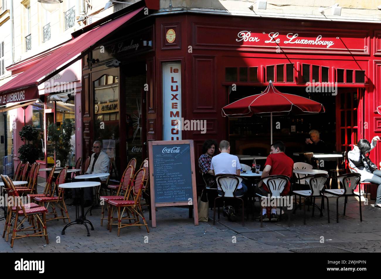 Cafe, bar in the centre, Metz, Lorraine, France Stock Photo