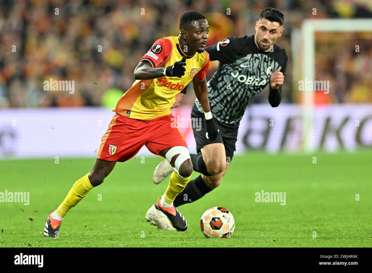 Lens, France. 15th Feb, 2024. Salis Abdul Samed (6) of RC Lens pictured ...