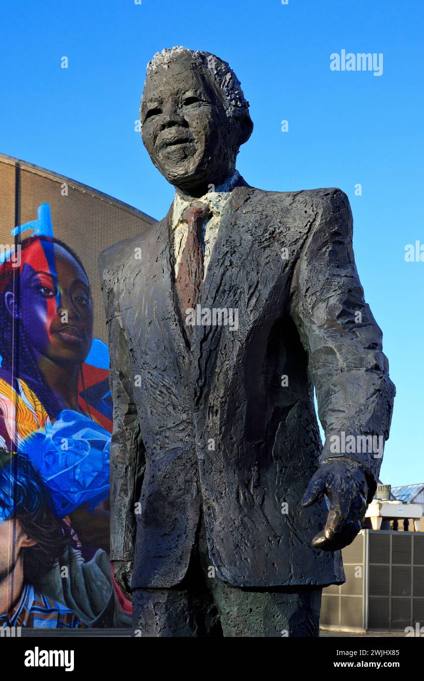 Monument to South African anti-apartheid activist and president Nelson Mandela (1918-2013) entitled 'Long Walk to Freedom' at The Hague, Netherlands Stock Photo