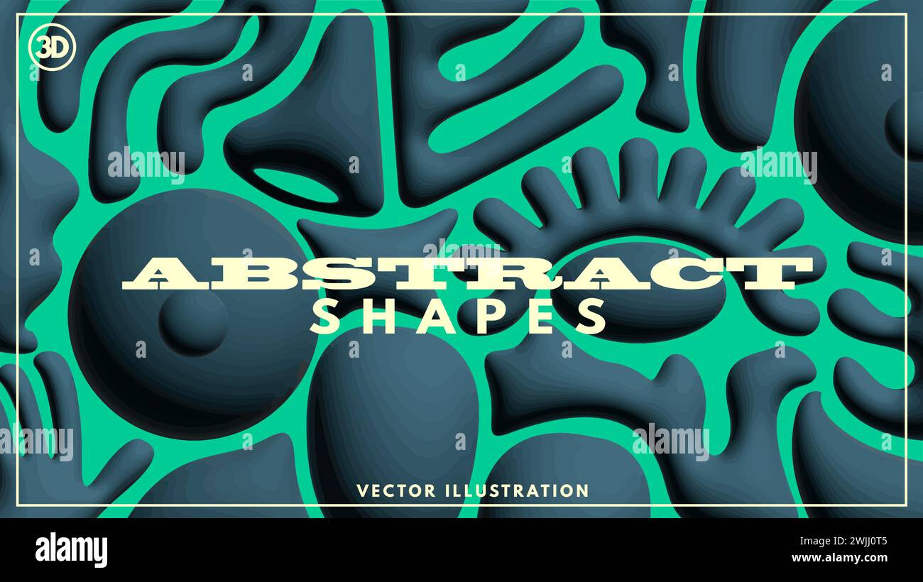 Bold and playful abstract shapes background design. Vector illustration Stock Vector