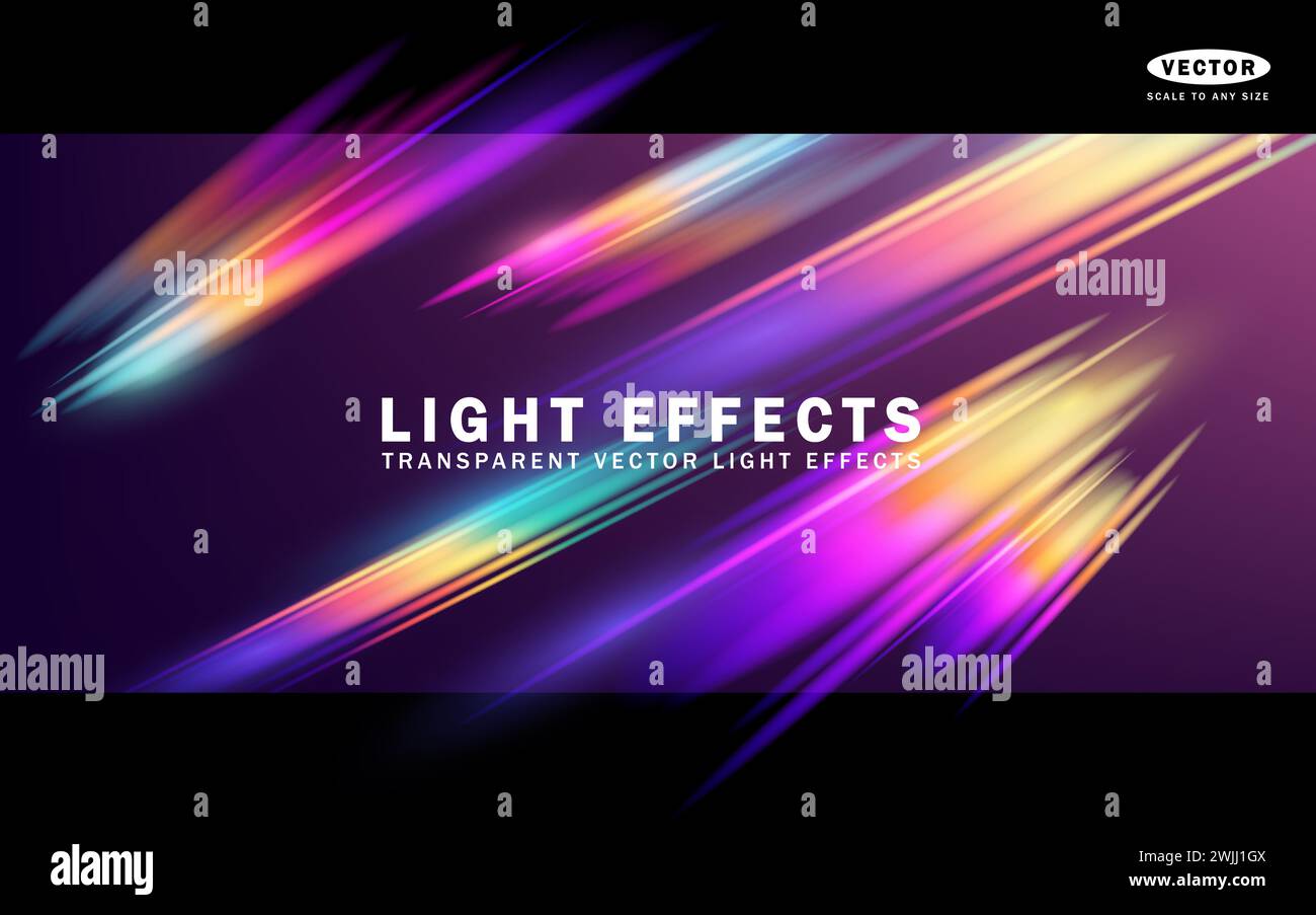 Transparent lens rainbow light flare effects. Vector illustration Stock Vector