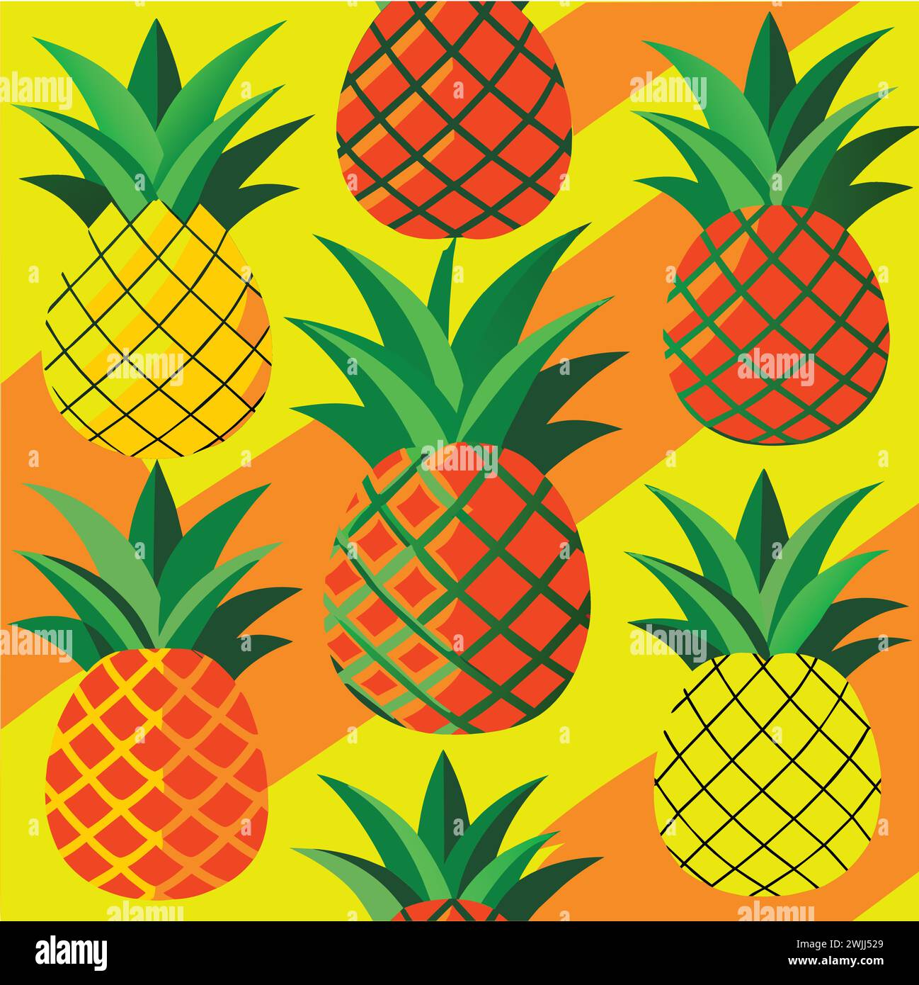 Pineapple seamless pattern. Vector illustration Stock Vector Image ...