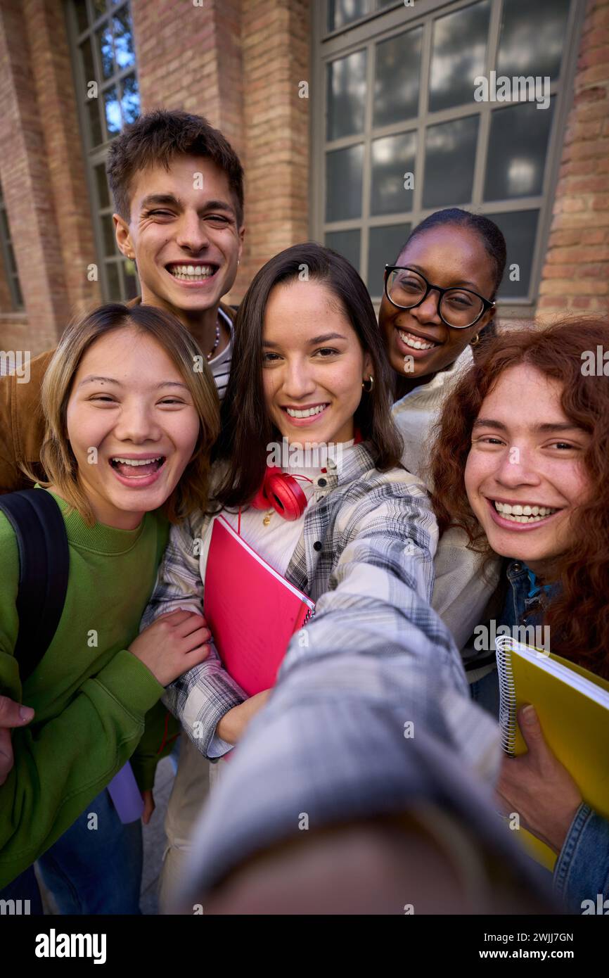 Vertical multirracial group young smiling hi-res stock photography and ...