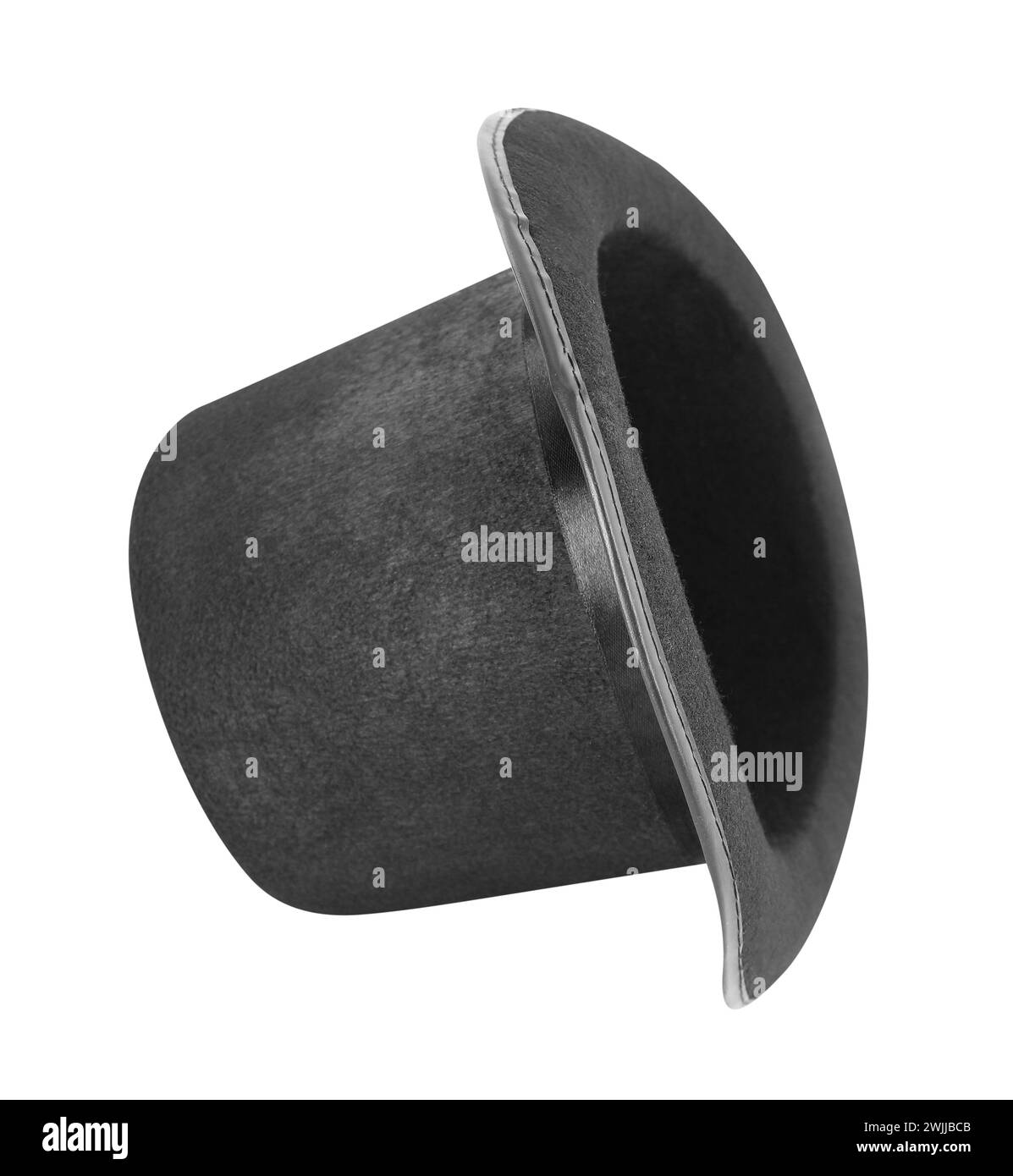 Black magician top hat isolated on white Stock Photo - Alamy