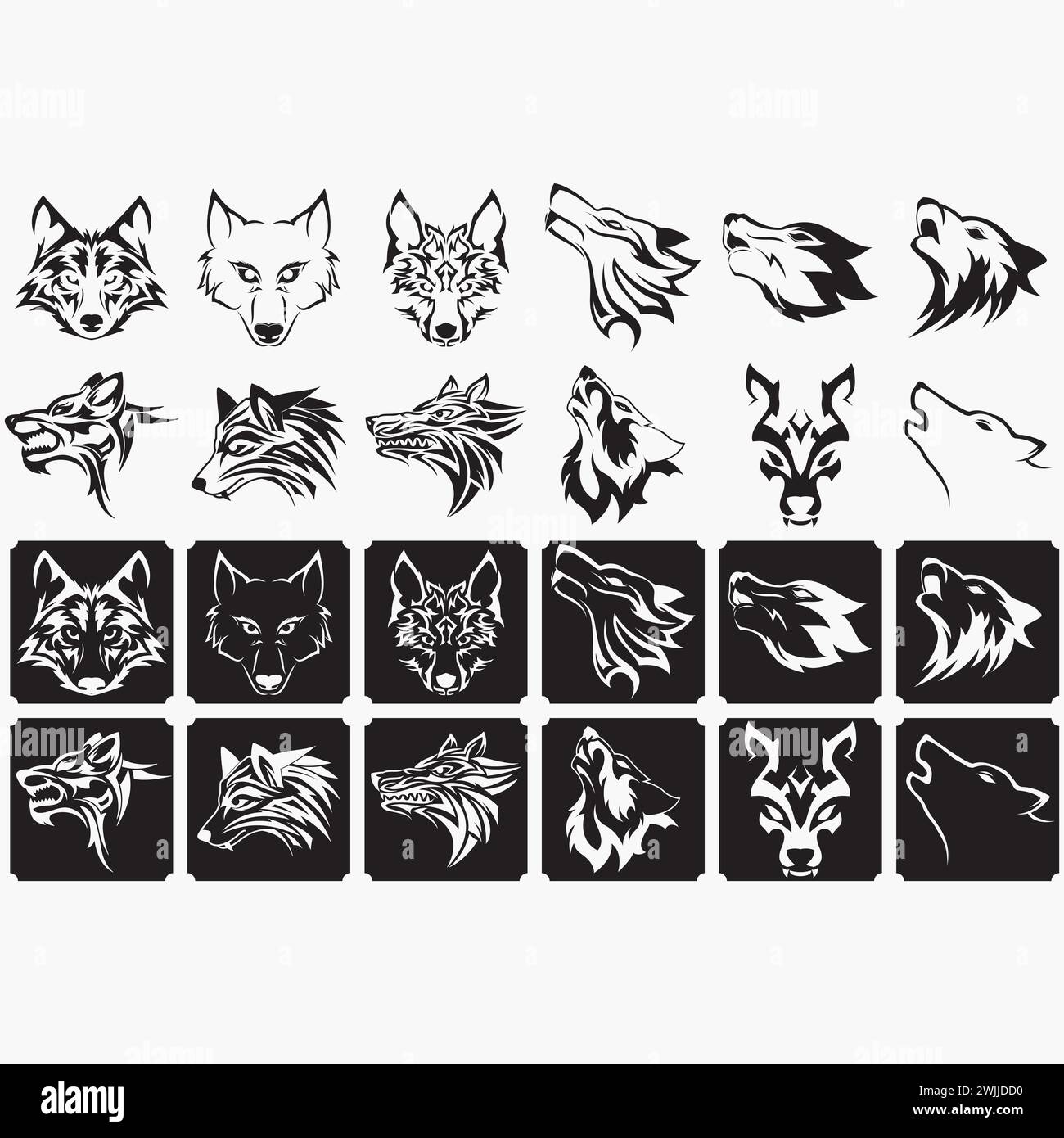 wolf icon set vector illustration Stock Vector Image & Art - Alamy