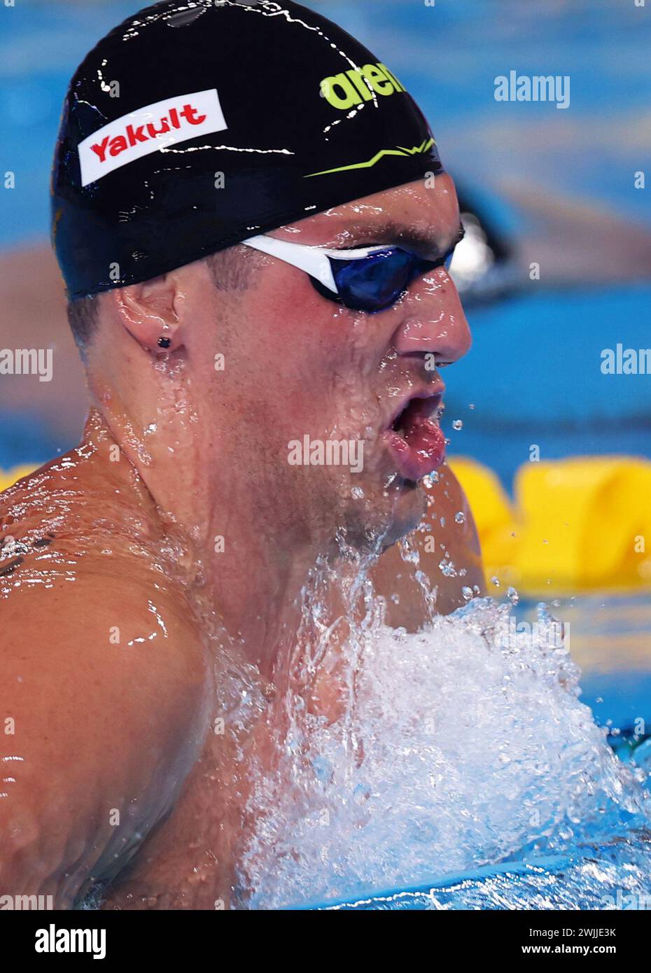 Doha, Qatar. 15th Feb, 2024. Caspar Corbeau of the Netherlands competes