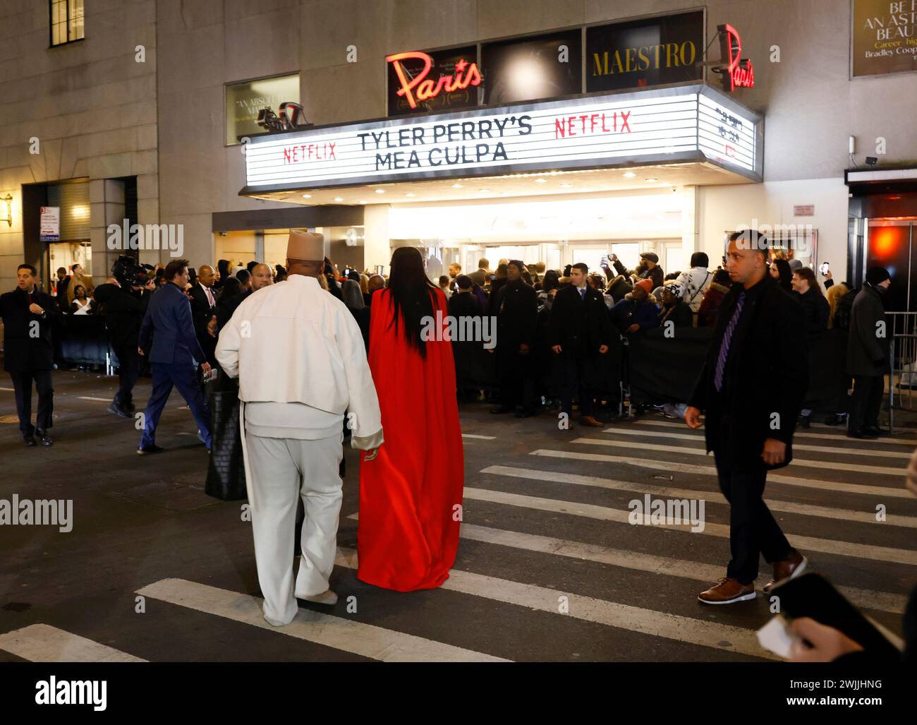New York, United States. 15th Feb, 2024. Michelle Williams arrives at the Paris Theater for the Netflix 'Mea Culpa' New York Premiere on Thursday, February 15, 2024 in New York City. Photo by John Angelillo/UPI Credit: UPI/Alamy Live News Stock Photo