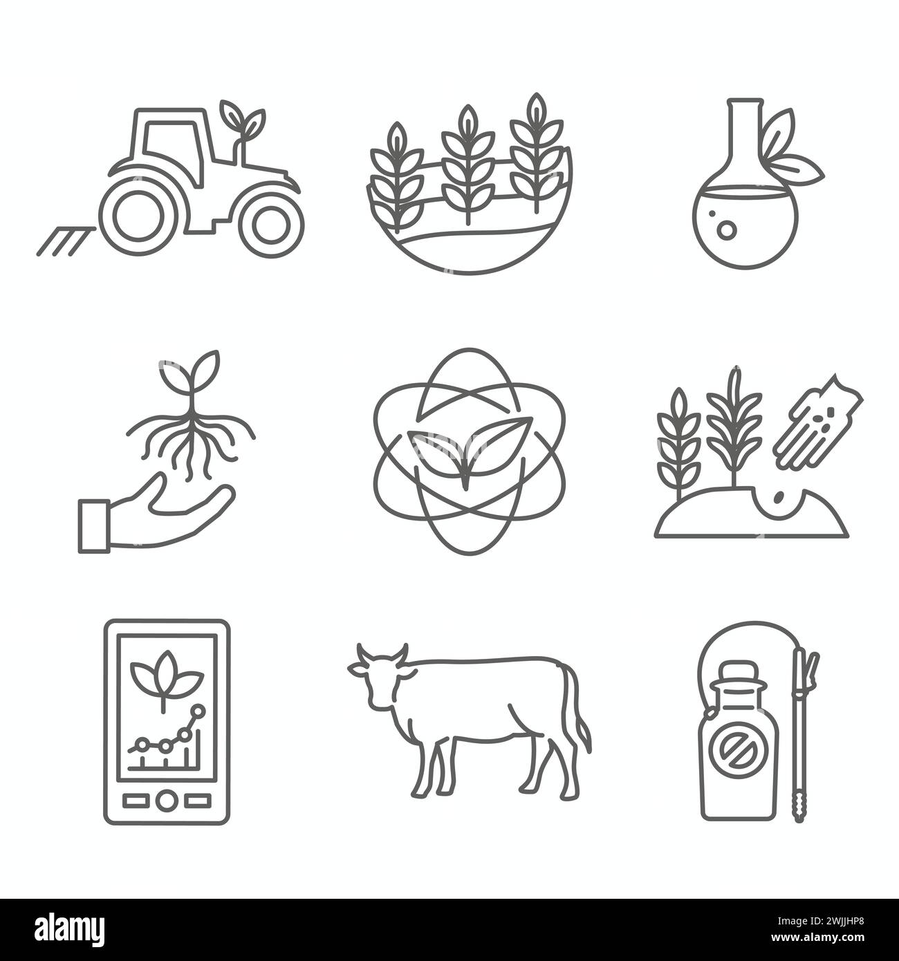 Sustainable Farming Icon Set with Maximizing Soil Coverage and Integrate Livestock-Examples for Regenerative Agriculture Icon Set Stock Vector