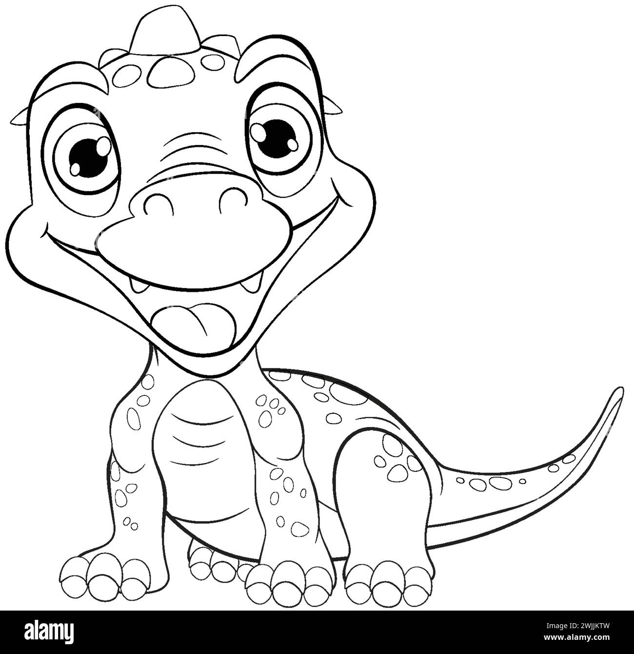 Adorable smiling baby dinosaur vector illustration Stock Vector Image ...