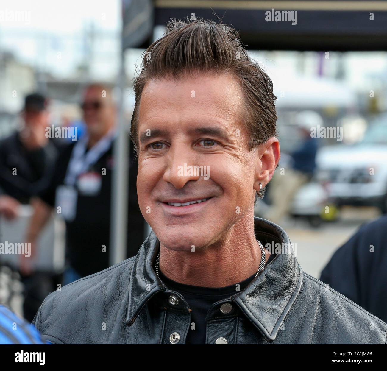 Scott Stapp, Lead Singer of the band Creed, checks out the scene at the