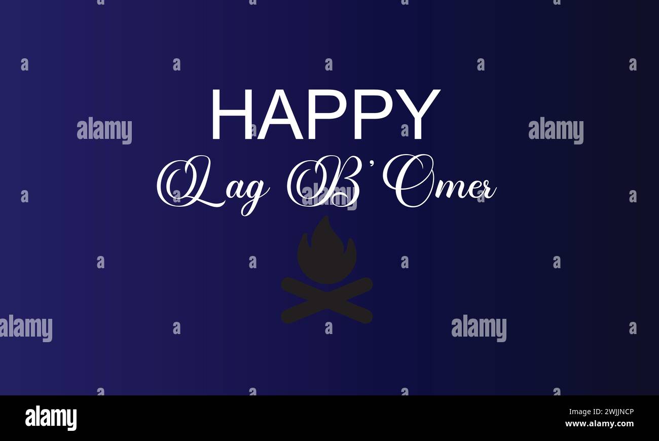 Happy Lag BOmer Stylish text illustration design Stock Vector