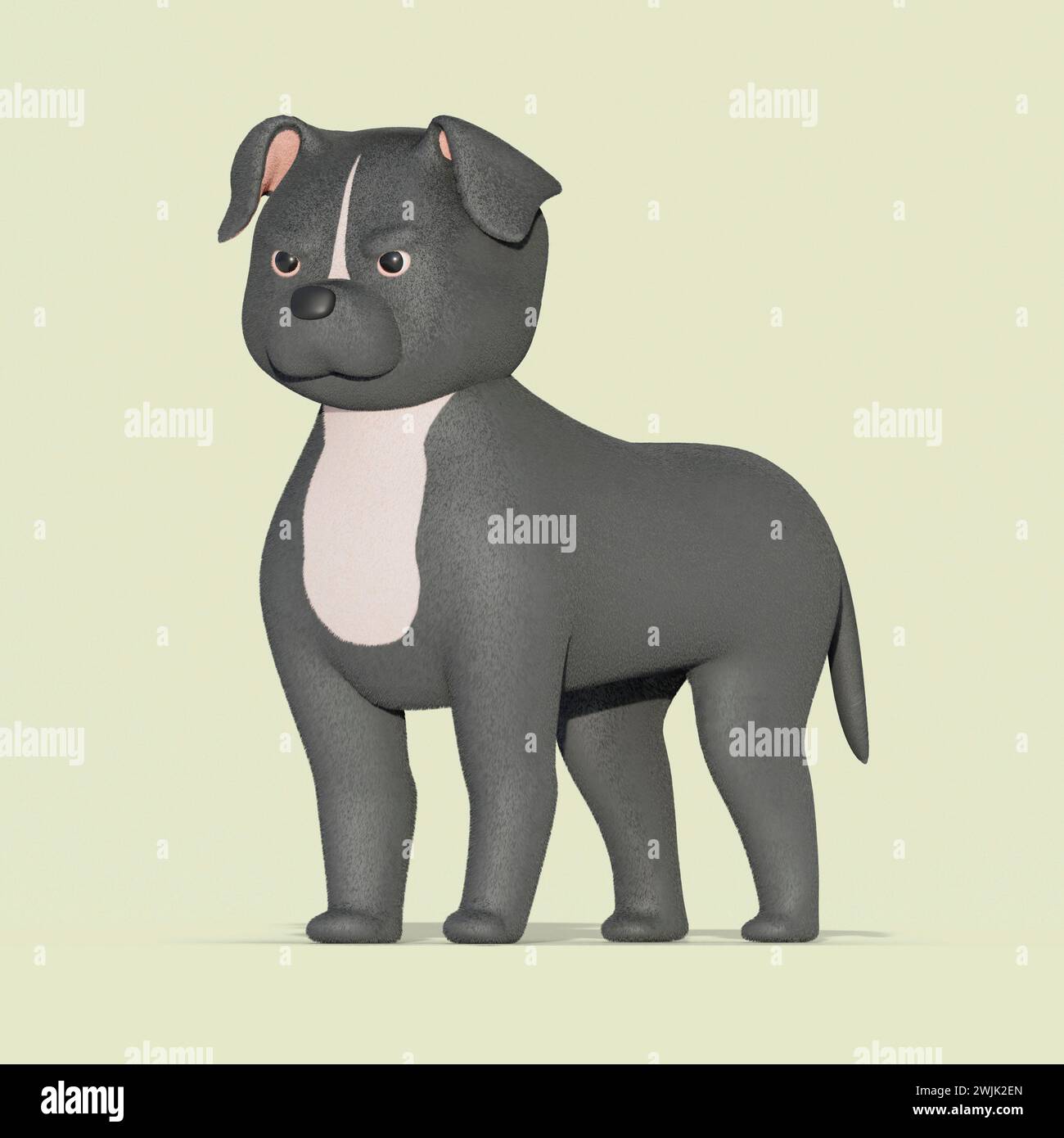 Stanfordshire Terrier 3d Graphics Stock Photo