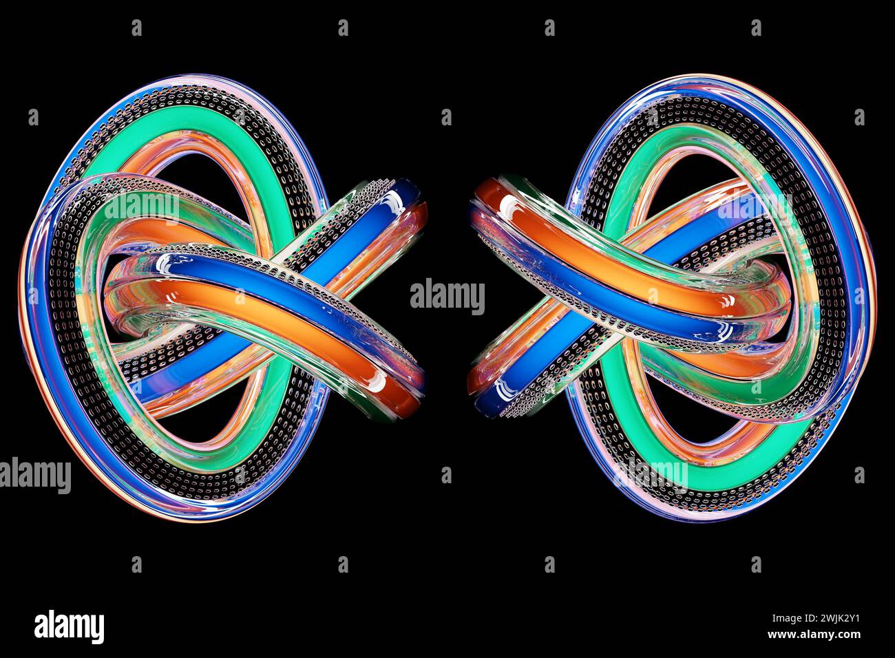 Abstract dynamic colorful shape. 3D illustration and rendering. Elegant ...