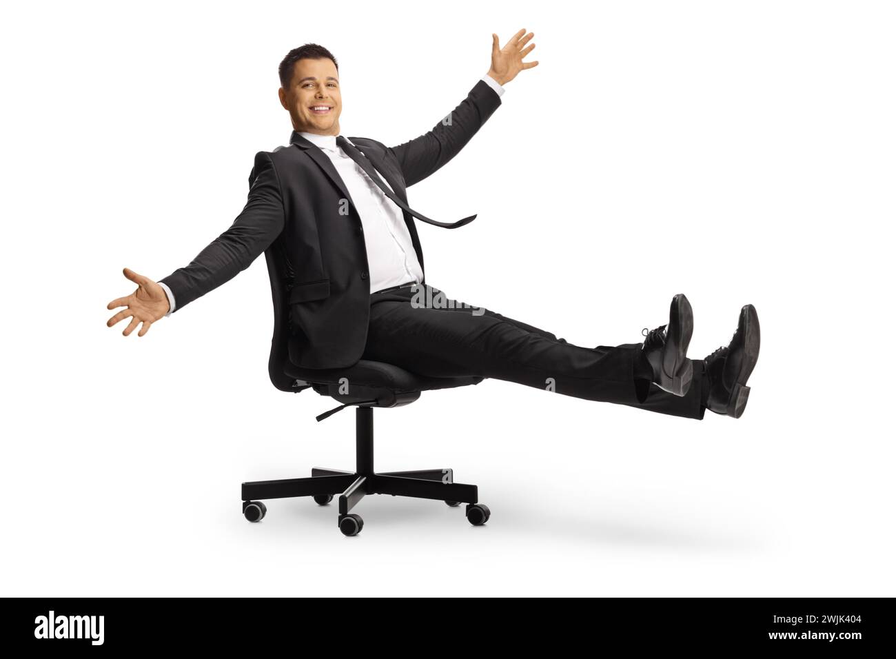Person spinning an office chair hi-res stock photography and