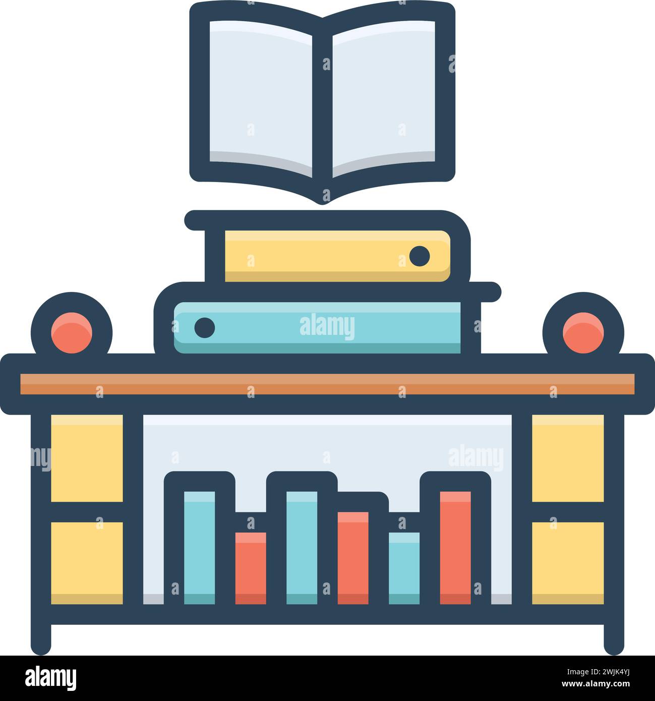 Icon for bibliography,library Stock Vector