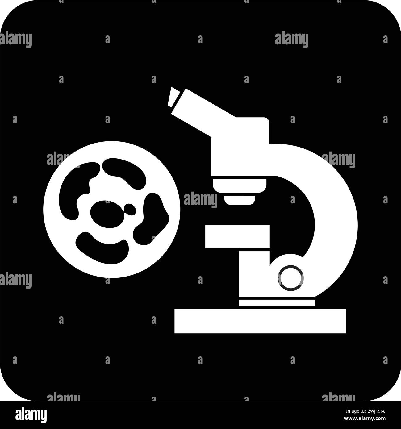 Pathology icon black and white flat vector illustration Stock Vector