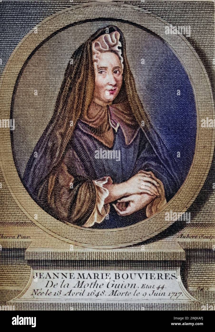 Jeanne-Marie Bouvier de La Motte Guyon (geb. 13. April 1648 in Montargis; gest. 9. Juni 1717 in Blois) war eine bedeutende römisch-katholische Mystikerin, Historisch, digital restaurierte Reproduktion von einer Vorlage aus dem 19. Jahrhundert, Record date not stated Stock Photo